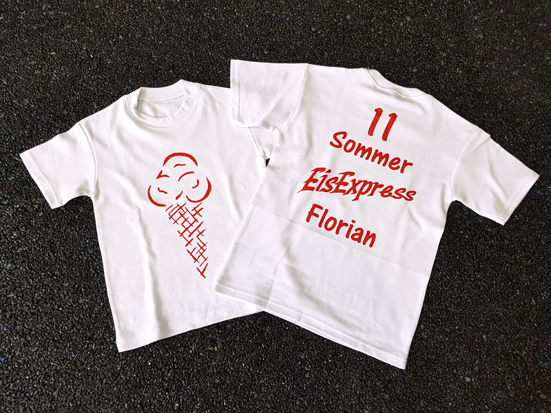 Bedruckte T-Shirts für EisExpress Florian