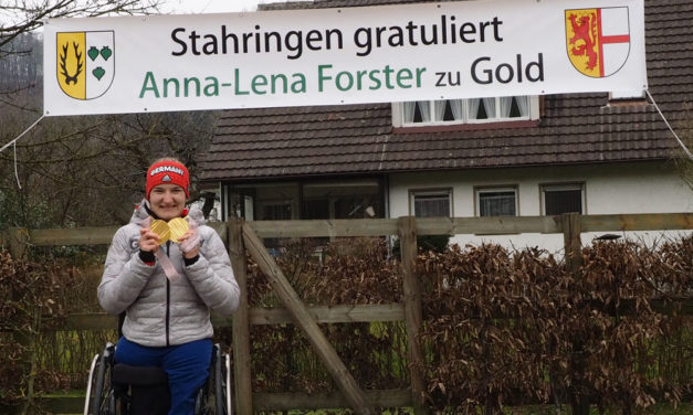 Banner – Glückwunsch zu Gold an Anna-Lena