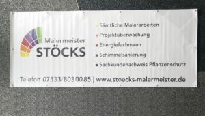 Gerüstbanner, PVC BAnner, MAlermeister Stöcks