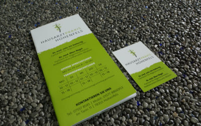Broschüre und Visitenkarten für die Gemeinschaftspraxis Hohenfels